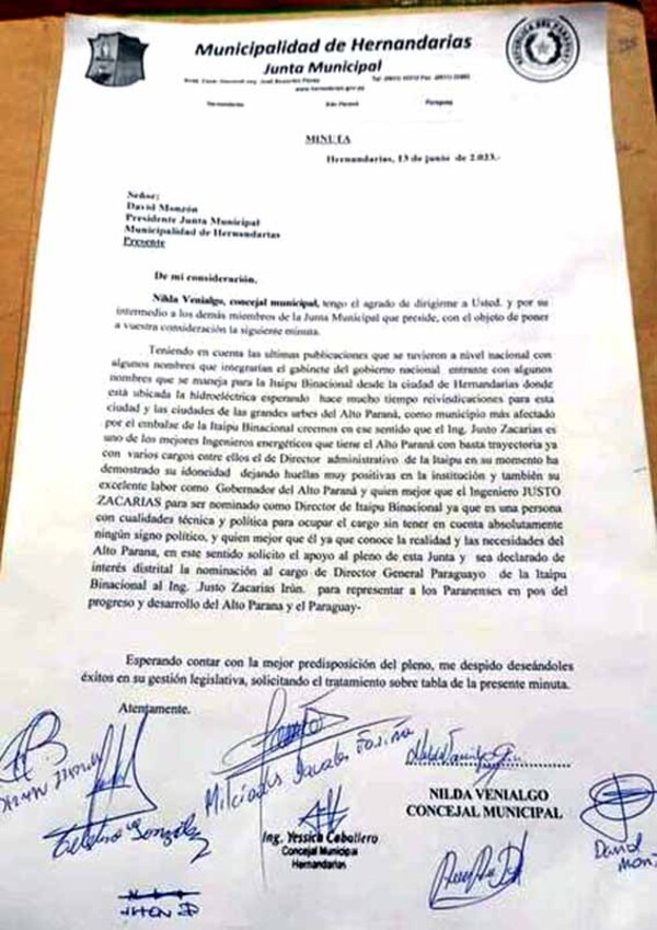 Califican de una afrenta que concejales de Hernandarias apoyen a procesado para director de Itaipú | DIARIO PRIMERA PLANA