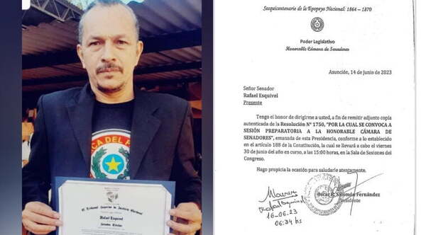 En la cárcel, “Mbururú” recibe nota de invitación para jurar como senador - Noticiero Paraguay