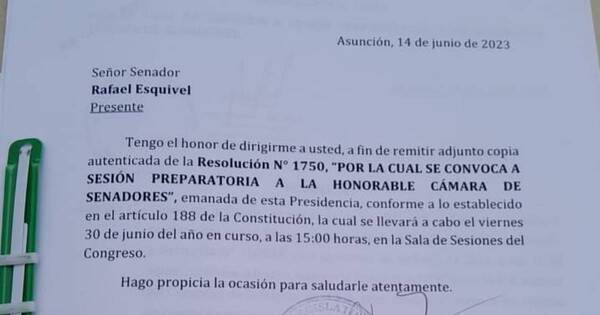La Nación / Rafael Esquivel fue notificado en la cárcel de la convocatoria para jurar como senador