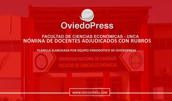 Nómina de docentes adjudicados con rubros - Facultada de Ciencias Económicas - UNCA - OviedoPress