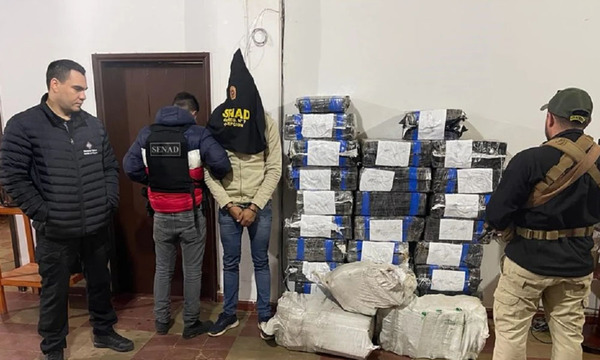 Detienen a dos hombres con más de 600 kilos de marihuana en Yby Yaú - OviedoPress