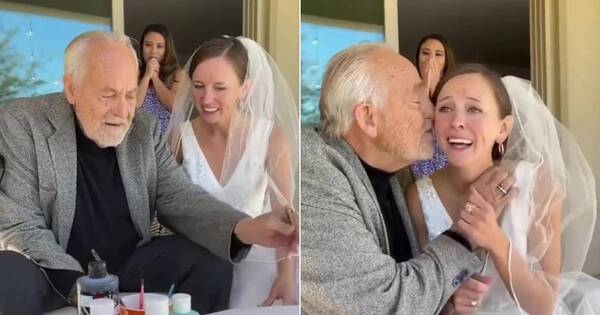 La Nación / ¡Conmovedor! padre con alzheimer reconoció a su hija el día de su boda