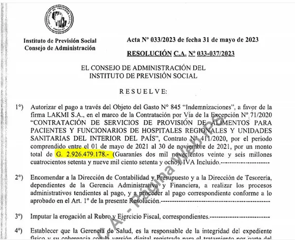 IPS “puenteó” Contrataciones y pagó G. 40.580 millones sin control alguno