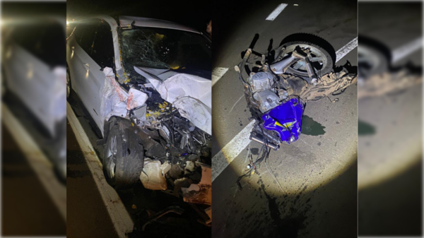 Pareja de motociclistas ñanderaja en terrible accidente
