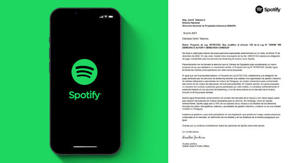 SPOTIFY INSTA A “EVITAR PRECIPITARSE” Y PIDE RECHAZAR POLÉMICO PROYECTO EN EL CONGRESO