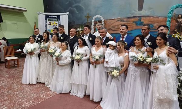 Nueve parejas dieron el “Sí, quiero” en boda comunitaria de Lambaré - OviedoPress