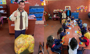 Jorge alias ”Cardinal” acercó un presente a niños de la escuela Coronel Florentín Oviedo - OviedoPress