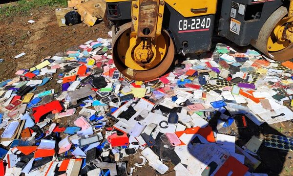 Fiscalía destruye productos falsificados por l