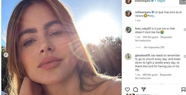 Sofía Vergara presume su belleza sin maquillaje, pero usuarios dicen que “esa no es ella”