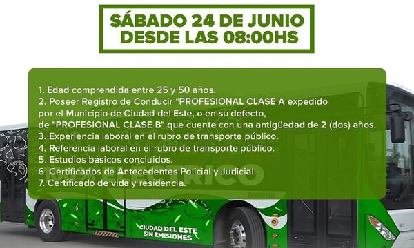 Contratarán a conductores para buses eléctricos