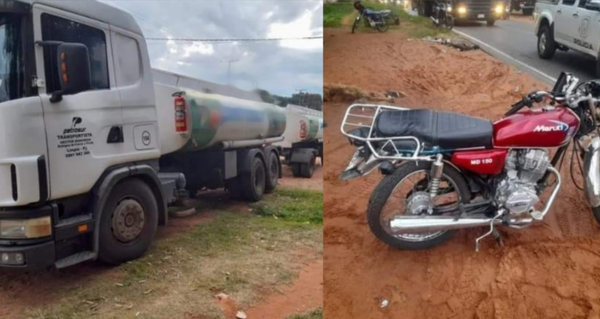 Joven motociclista falleció arrollado tras intentar adelantarse a un camión cisterna - Noticiero Paraguay