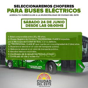 Seleccionarán conductores para buses eléctricos
