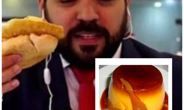 Para defender la empanada con pan, Mike Silvero cañeó el flan con dulce de leche kurepa