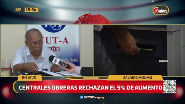 Centrales Obreras rechazan el 5% de aumento del salario mínimo - C9N