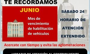 Municipalidad de Franco atenderá este sábado a contribuyentes para pago de habilitación