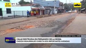 Video: Calle destruida tras reparación de cañería - ABC Noticias - ABC Color