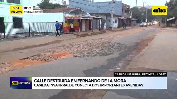Video: Calle destruida tras reparación de cañería - ABC Noticias - ABC Color