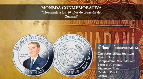 Lanzan moneda conmemorativa por los 80 años del guaraní