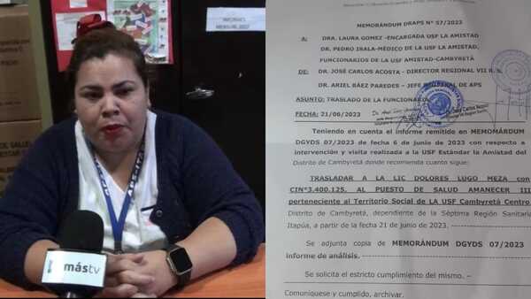 Trasladan a la Lic. Dolores Lugo a otro centro sanitario de Cambyretá