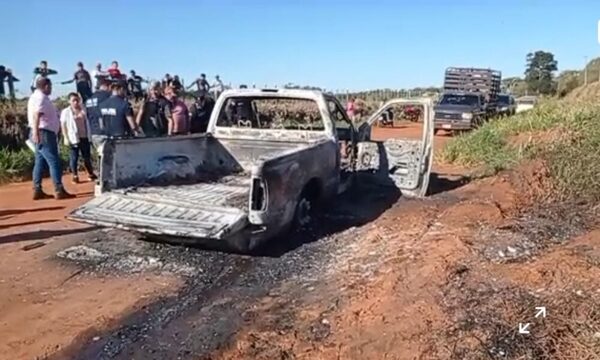 Acribillan e incineran a un hombre en su camioneta en Curuguaty