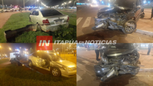 DAÑOS MATERIALES TRAS APARATOSA COLISIÓN EN ENCARNACIÓN - Itapúa Noticias