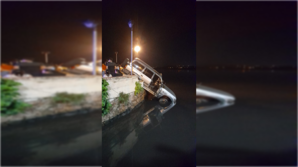 Quedó sin frenos, atropelló a una mujer y casi terminó en el Lago Ypacarai