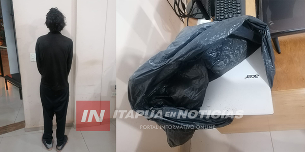 POLICÍA DETIENE A SUPUESTO AUTOR DE HURTO Y RECUPERA UNA NOTEBOOK - Itapúa Noticias