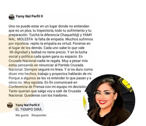 Senadora electa abandona el partido Cruzada Nacional tras disputas internas - ADN Digital