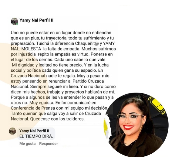 Senadora electa abandona el partido Cruzada Nacional tras disputas internas - ADN Digital
