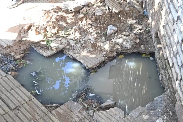 Alumnos almuerzan en medio de hedor por cloaca con cañería rota - Nacionales - ABC Color