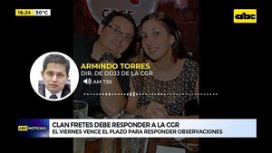 Video: Clan Fretes tiene cinco días para responder a la Contraloría - ABC Noticias - ABC Color