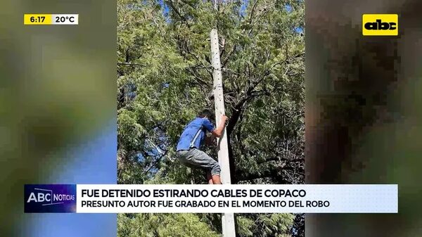 Video: Fue detenido estirando cables de Copaco  - ABC Noticias - ABC Color