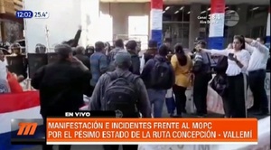 Pobladores de Concepción exigen reparación de ruta frente al MOPC