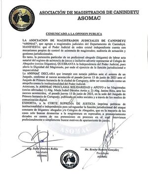 Magistrados denuncian atropello de abogados y gremios tras acusación contra dos jueces - Policiales - ABC Color