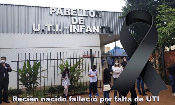 Recién nacido muere por falta de UTI