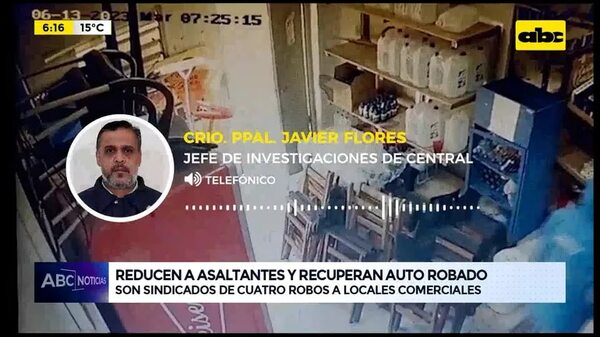 Video: Reducen a asaltantes y recuperan auto robado  - ABC Noticias - ABC Color