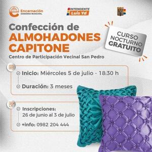 Aprende a confeccionar almohadones capitoné en el Centro de Participación Vecinal San Pedro de Encarnación