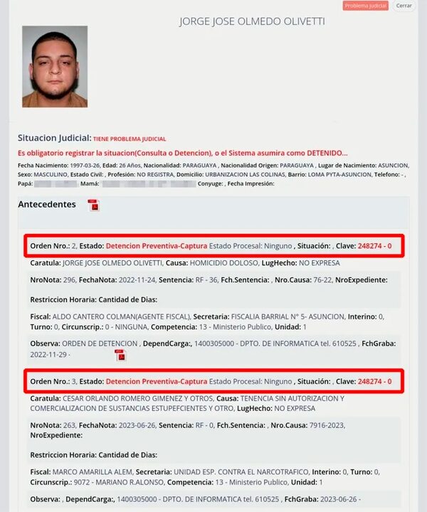 Recién ahora ordenan la captura de supuesto narco, también imputado por homicidio - Policiales - ABC Color