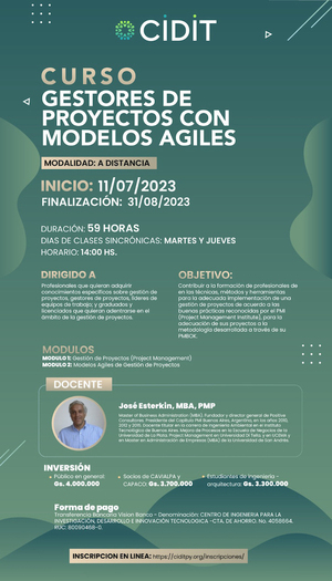 Organizan curso de formación para Gestores de Proyectos con Modelos Ágiles