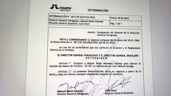 Designan a Miguel Ángel Mendoza como nuevo asesor de Turismo de Itaipú Binacional | DIARIO PRIMERA PLANA