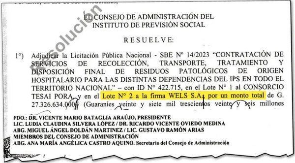 Millonario contrato del IPS para firma manejada por hermano e hijo de Santi - Política - ABC Color