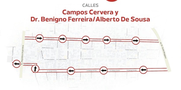 Diario HOY | Tres cambios de sentido rigen desde hoy en Asunción