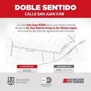 Desde hoy varias calles de Asunción cambian de sentido | 1000 Noticias