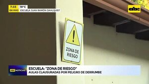 Video: Cartel de ‘’zona de riego’' por peligro de derrumbe en la escuela Dahlquist - ABC Noticias - ABC Color
