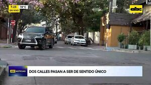 Video: Desde hoy dos calles pasan a ser de sentido único  - ABC Noticias - ABC Color
