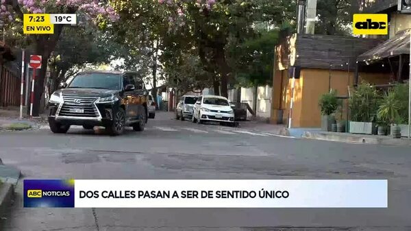 Video: Desde hoy dos calles pasan a ser de sentido único - ABC Noticias - ABC Color