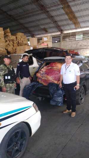Detienen a tres personas y requisan 6.000 kilos de carne vacuna