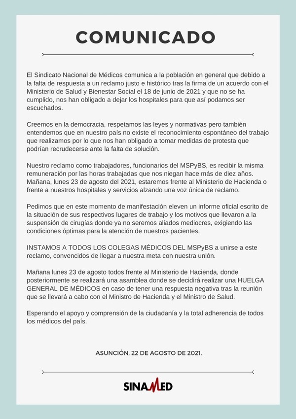 Médicos se manifiestan por mejoras salariales | 1000 Noticias