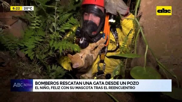 Video: Bomberos rescatan una gata desde un pozo - ABC Noticias - ABC Color