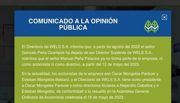 Salen a aclarar que familia Peña no forma parte de la empresa adjudicada. – Prensa 5